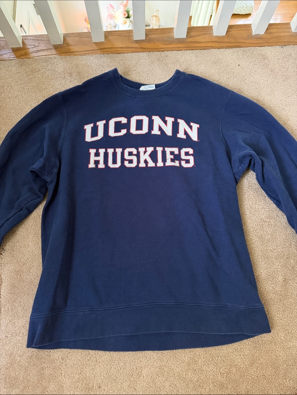 UConn Huskies Navy Crewneck Sweatshirt - Men's